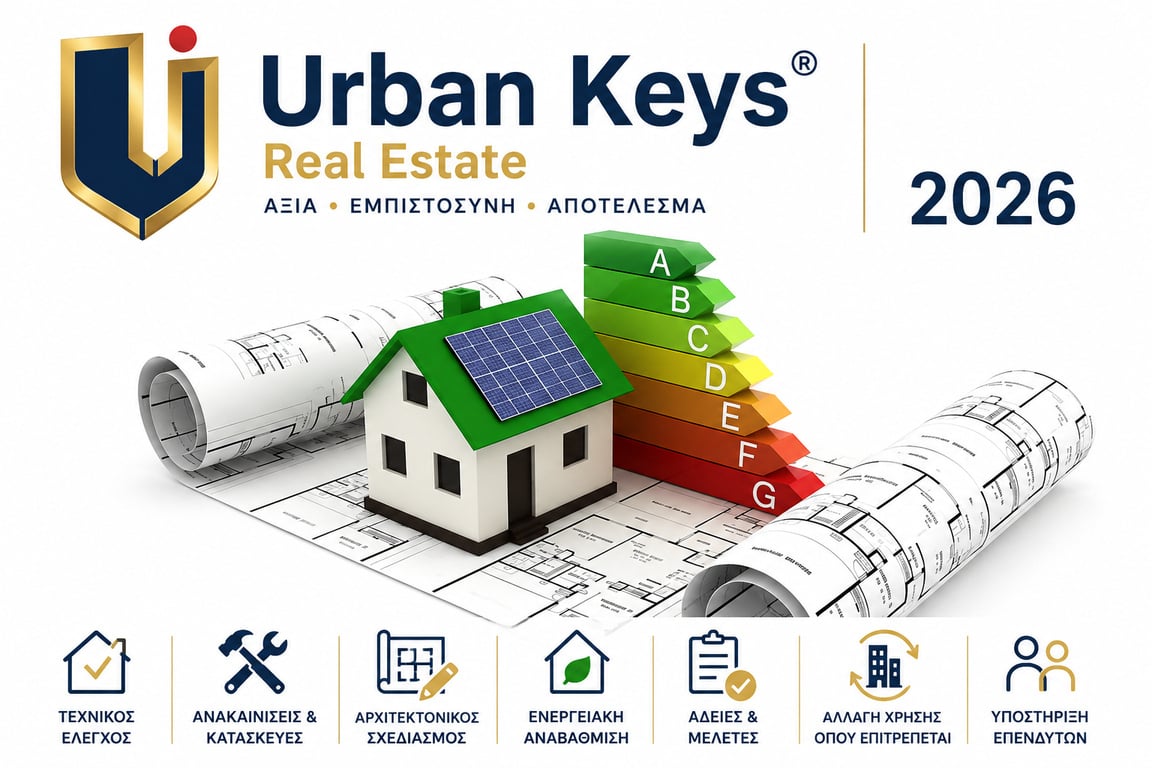 Urban Keys Real Estate υπηρεσίες ανακαίνισης και ενεργειακής αναβάθμισης ακινήτων στην Ελλάδα για το 2026