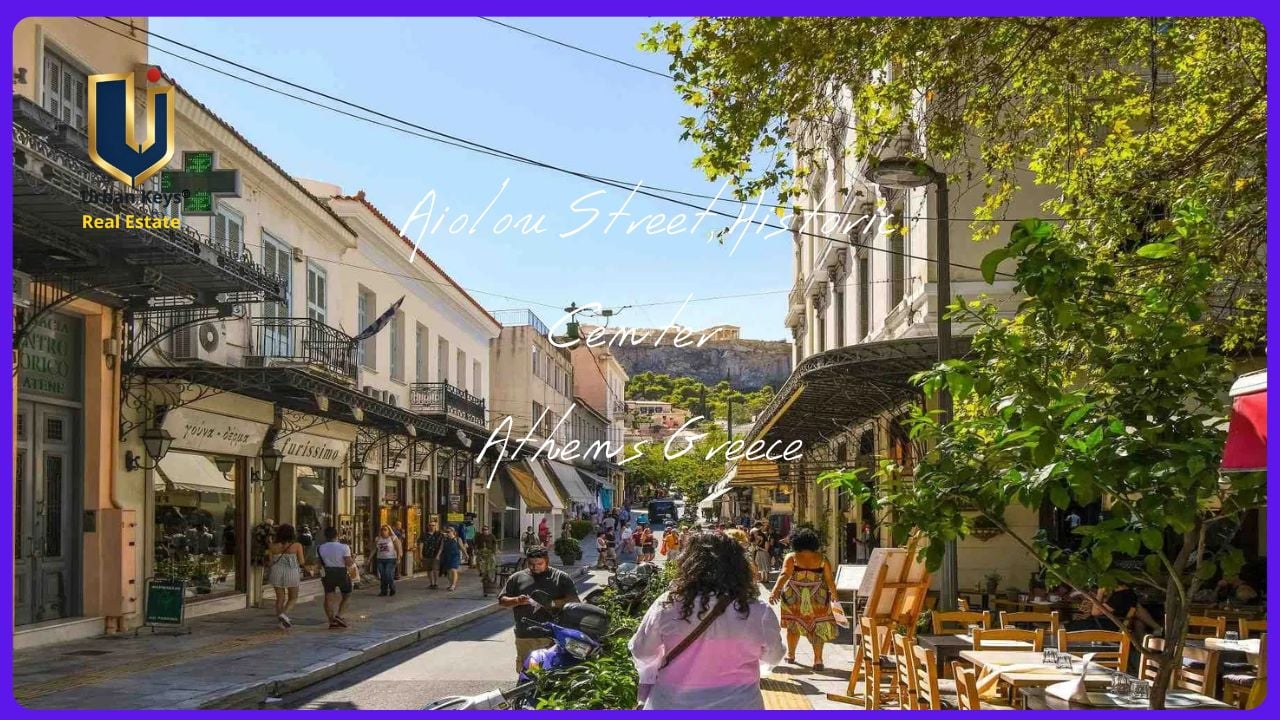 Οδός Αιόλου – Ιστορικό Κέντρο Αθήνας Οδός Αιόλου στο ιστορικό κέντρο της Αθήνας με καταστήματα και πεζόδρομο