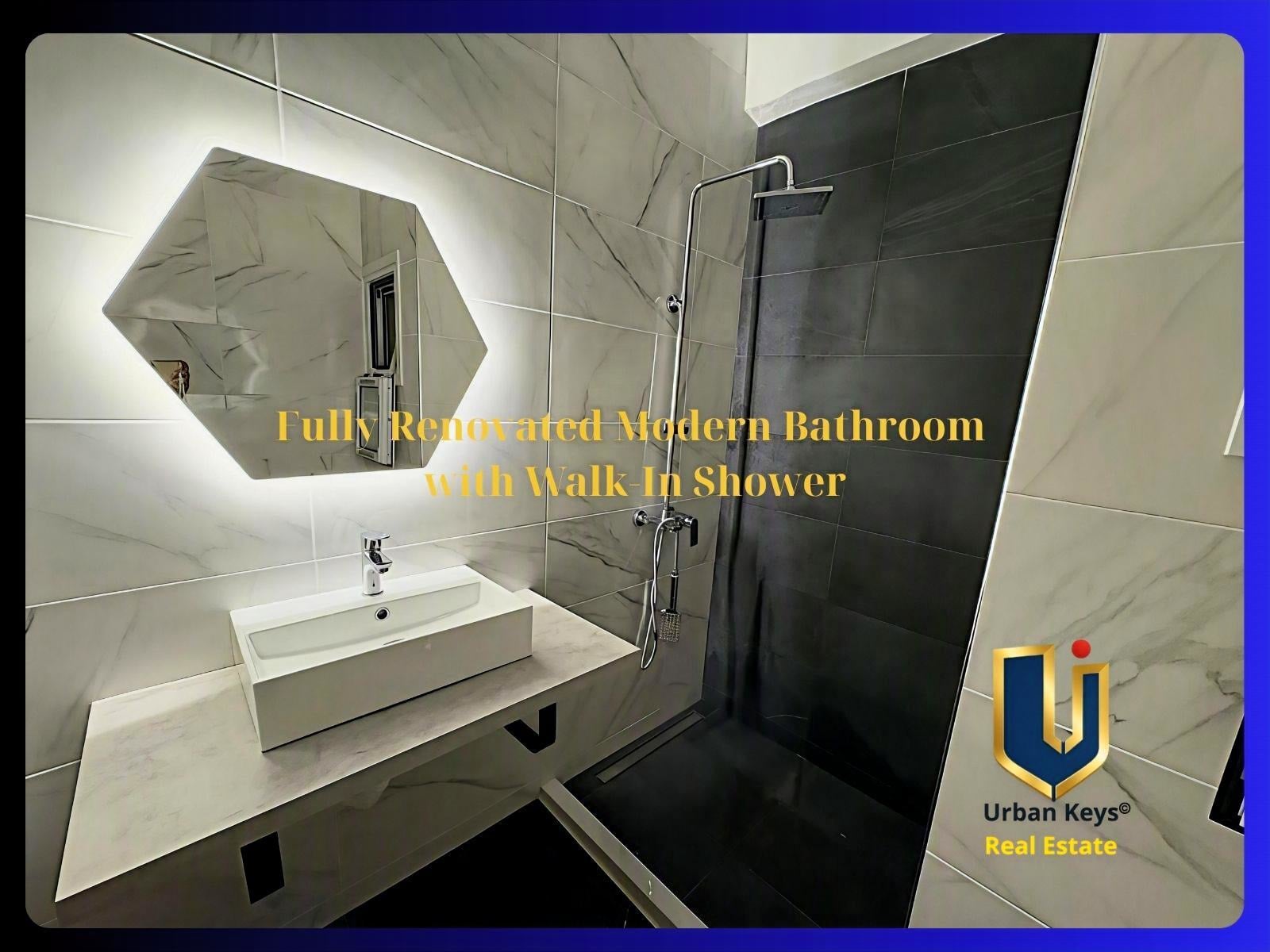 fully-renovated-modern-bathroom-walk-in-shower-athens-150-1034 Πλατεία Βάθης – Επιπλωμένο Διαμέρισμα 52 τ.μ. προς Ενοικίαση, κοντά στο Μετρό Μεταξουργείο – €400