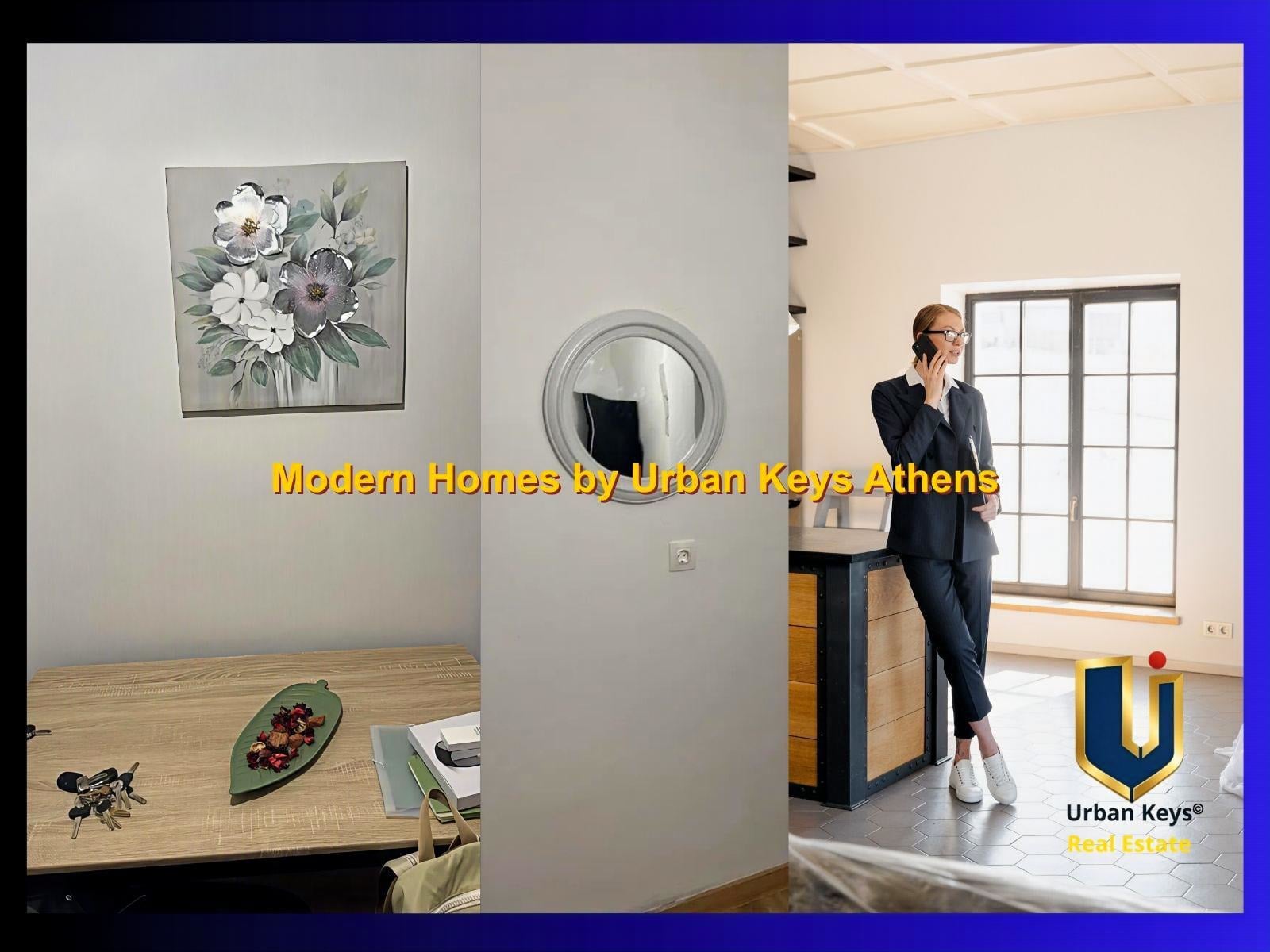 Modern Furnished Apartment in Athens – Urban Keys Real Estate Urban Keys real estate agent presenting a modern furnished apartment for rent near Vathis Square in central Athens